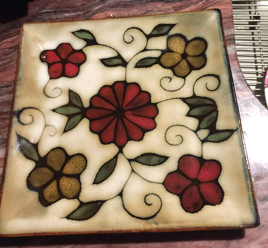 Valldemossa Cafe Square Salad Plate by Gibson Designs-1
