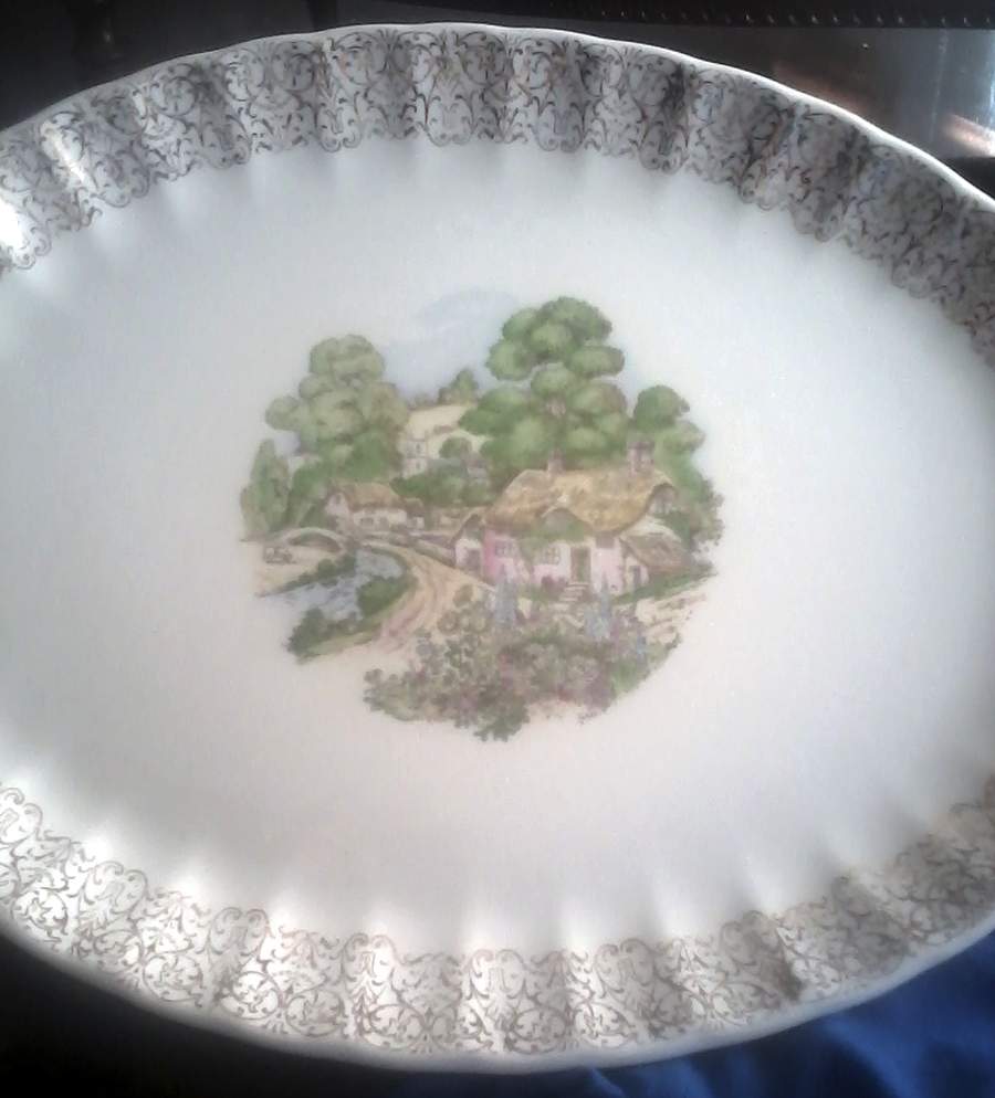 GEO570 14" Oval Serving Platter by WS George-1