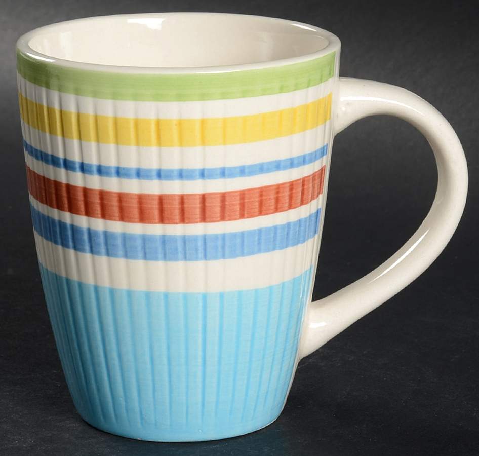 Festive Stripes Blue Mug by Gibson Designs-1