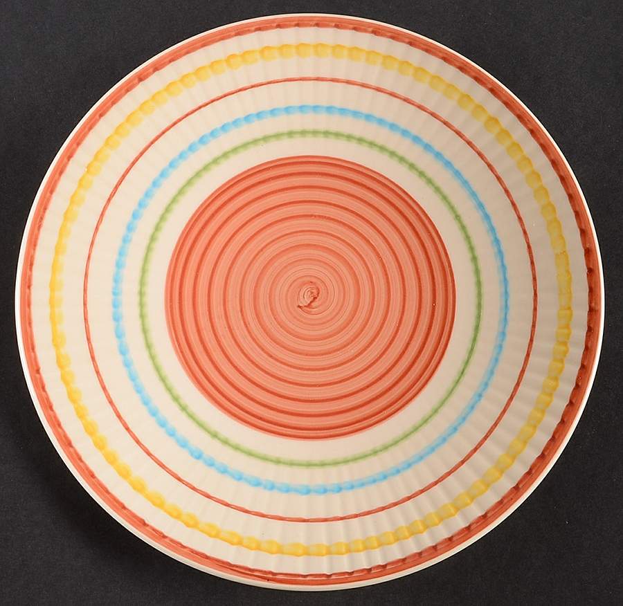 Festive Stripes Red Salad Plate by Gibson Designs-1