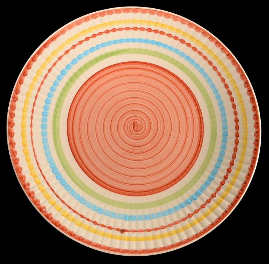 Festive Stripes Red Dinner Plate by Gibson Designs-1
