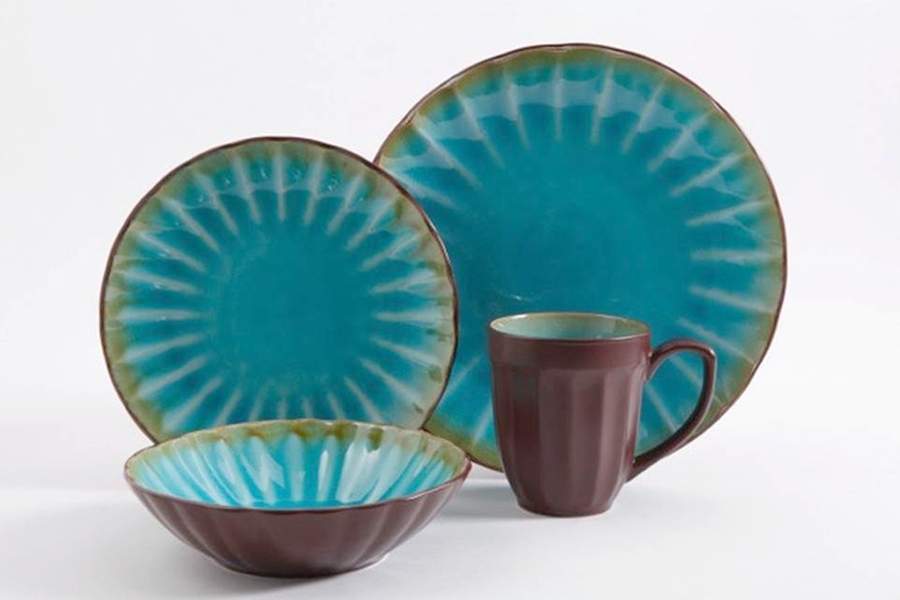 Sillano Turquoise Dinner Plate by Gibson Designs-1
