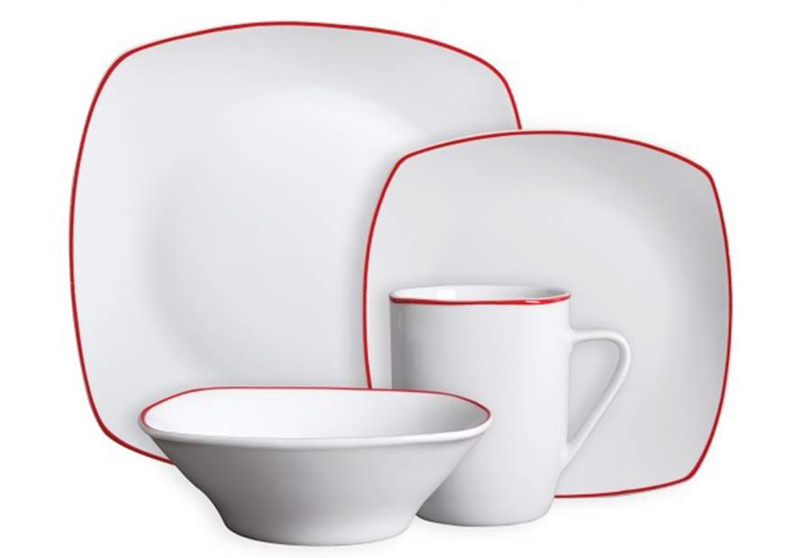 Casual Elements Red Dinner Plate by Gibson Designs-1