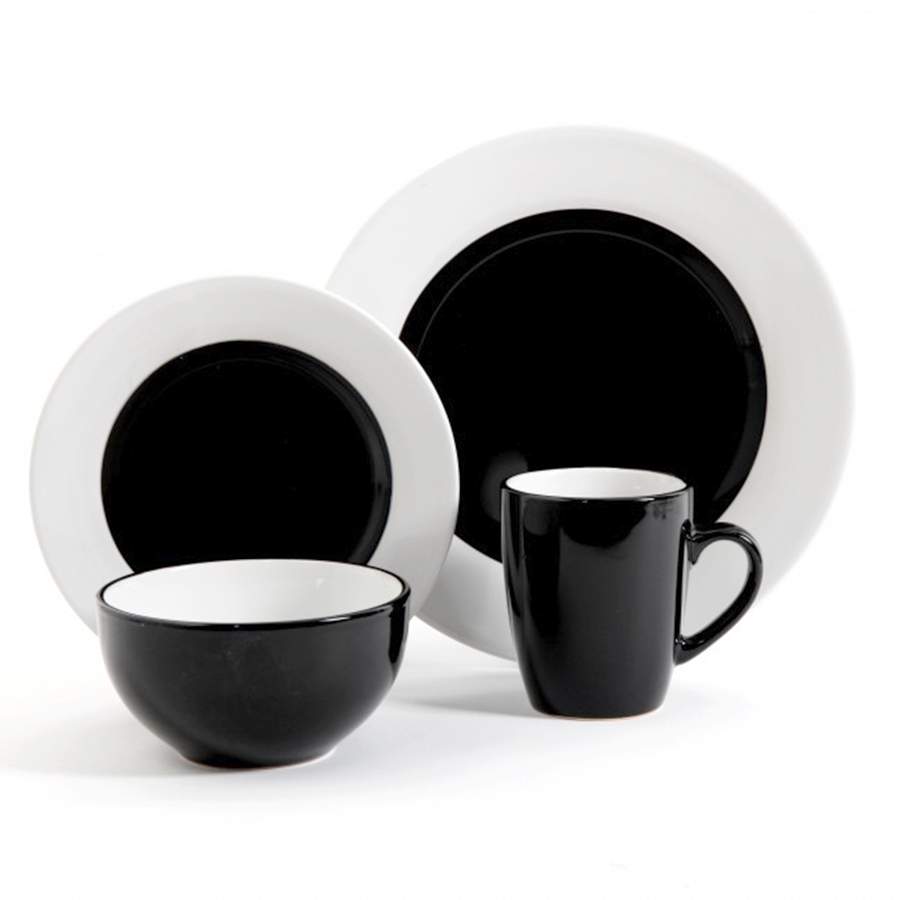 Style Deluxe Black Dinner Plate by Gibson Designs-1