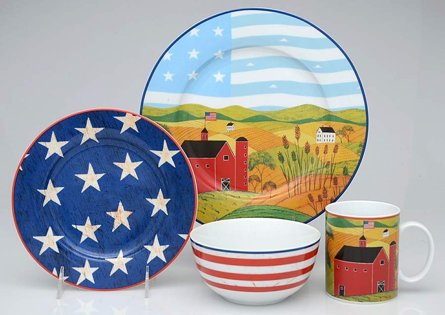 America the Beautiful 16 Piece Set by Gibson Designs-1