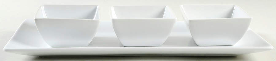 Gracious Dining Dip Bowl Set-3 Bowls w/Tray by Gibson Designs-1