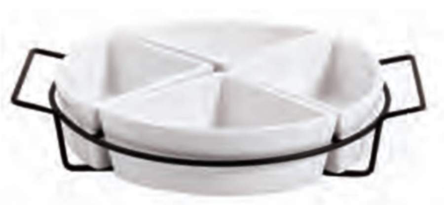 Gracious Dining (4 Section) Round Server & Metal Stand by Gibson Designs-1
