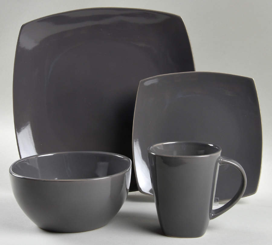 Soho Lounge Solid Gray 4 Piece Place Setting by Gibson Designs-1