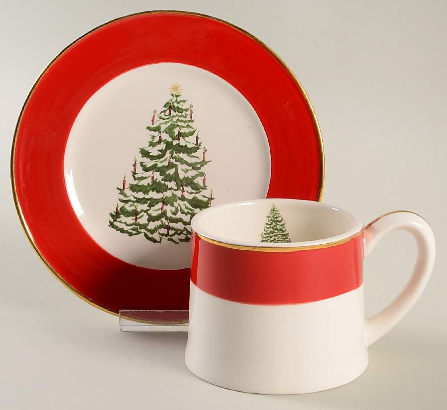 Tannenbaum Flat Cup & Saucer Set by Global Design Connections-1