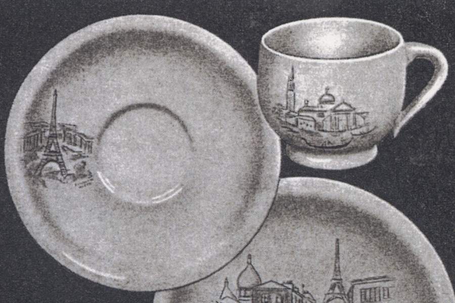 Scenerama Footed Cup & Saucer Set by WS George-1