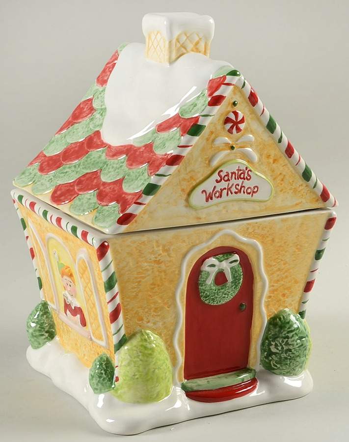 Once Upon a Christmas Figural Cookie Jar & Lid by Gorham-1