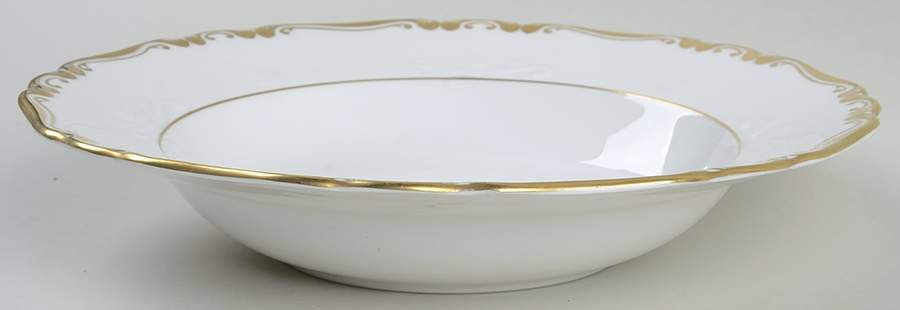 Classic (Gold Scrolls, Embossed) Rim Soup Bowl by Tiffany-1