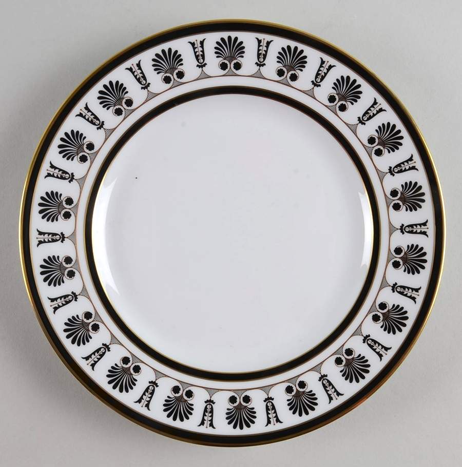 Palmette Nero (Black) Salad/Dessert Plate by Ginori 1735-1