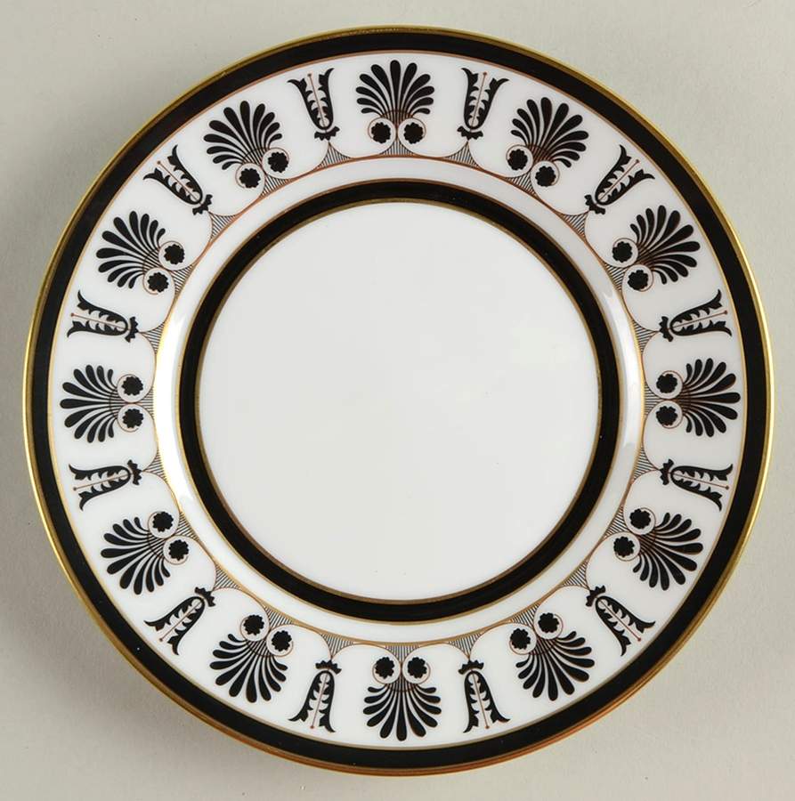 Palmette Nero (Black) Bread & Butter Plate by Ginori 1735-1