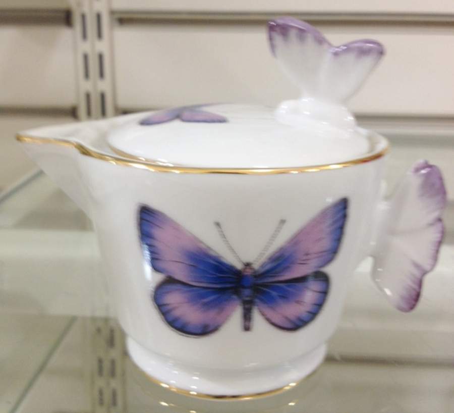 Fancy Butterfly Creamer & Lid by Grace's Teaware-1