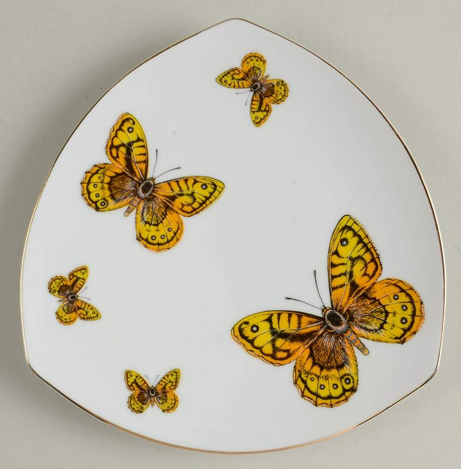 Fancy Butterfly Salad/Dessert Plate by Grace's Teaware-1