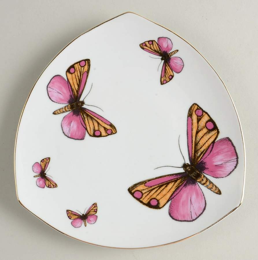 Fancy Butterfly Salad/Dessert Plate by Grace's Teaware-1