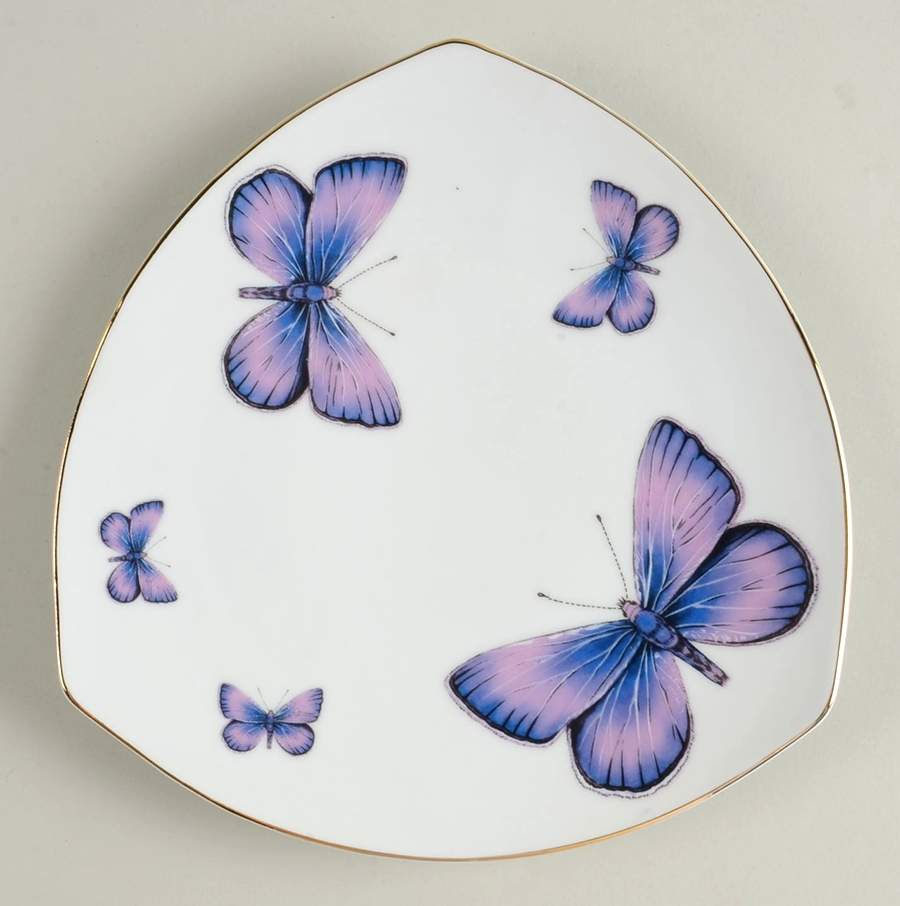 Fancy Butterfly Salad/Dessert Plate by Grace's Teaware-1