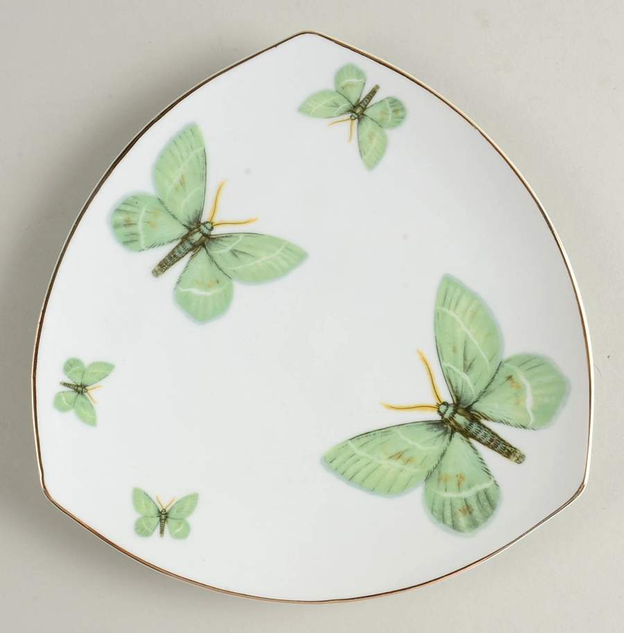 Fancy Butterfly Salad/Dessert Plate by Grace's Teaware-1