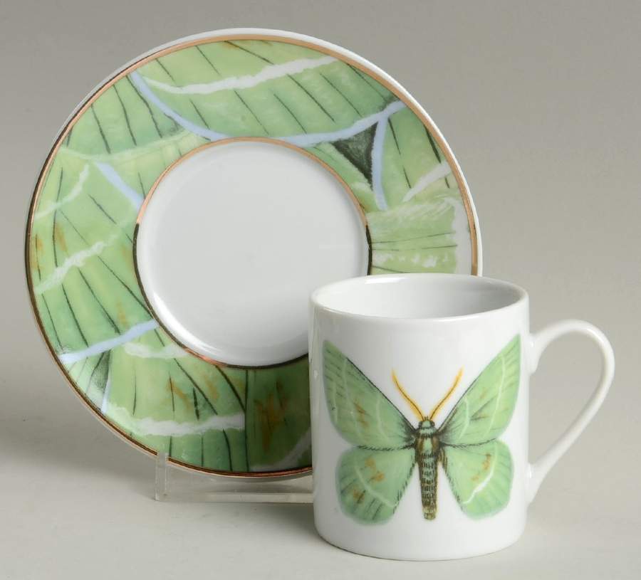 Fancy Butterfly Espresso Cup and Saucer Set by Grace's Teaware-1