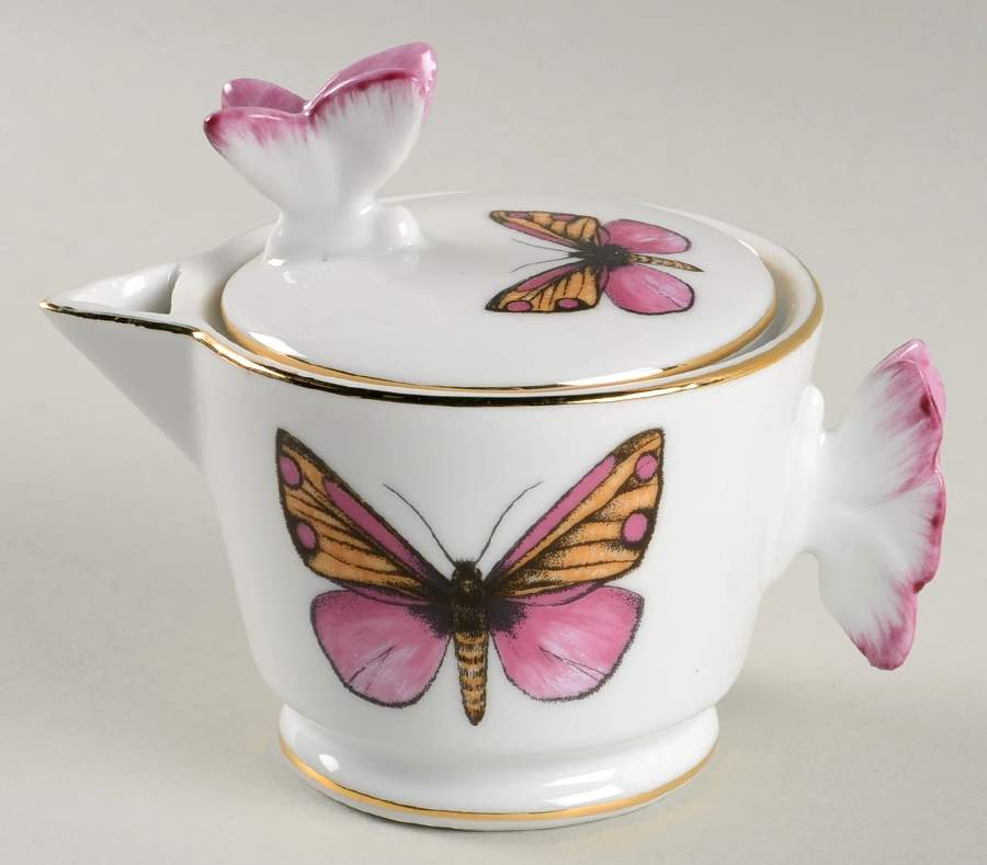 Fancy Butterfly Creamer & Lid by Grace's Teaware-1