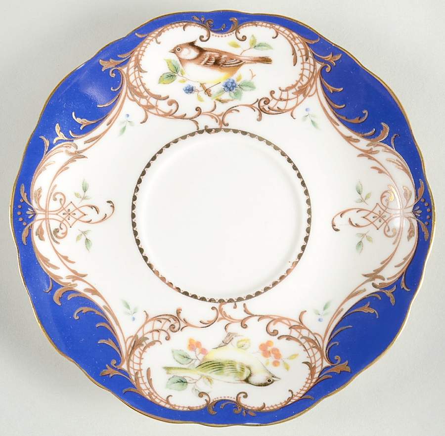 Birds Royal Blue Saucer by Grace's Teaware-1