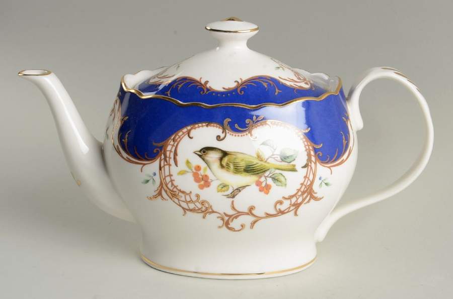 Birds Royal Blue Teapot & Lid by Grace's Teaware-1