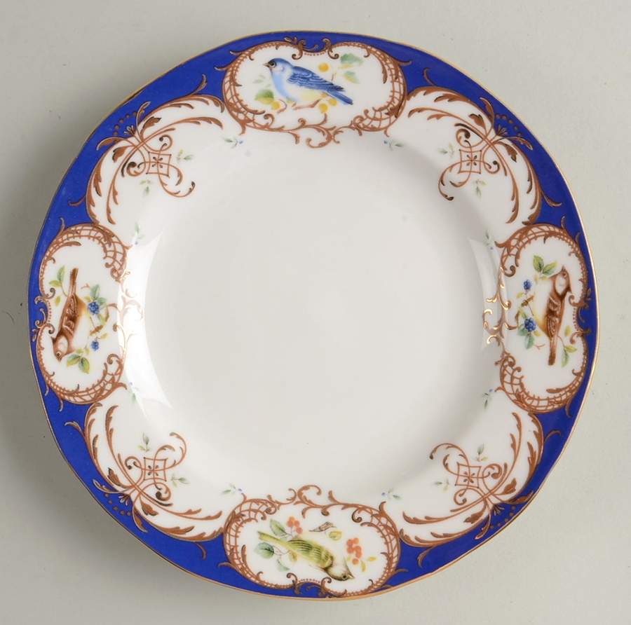 Birds Royal Blue Dessert/Pie Plate by Grace's Teaware-1