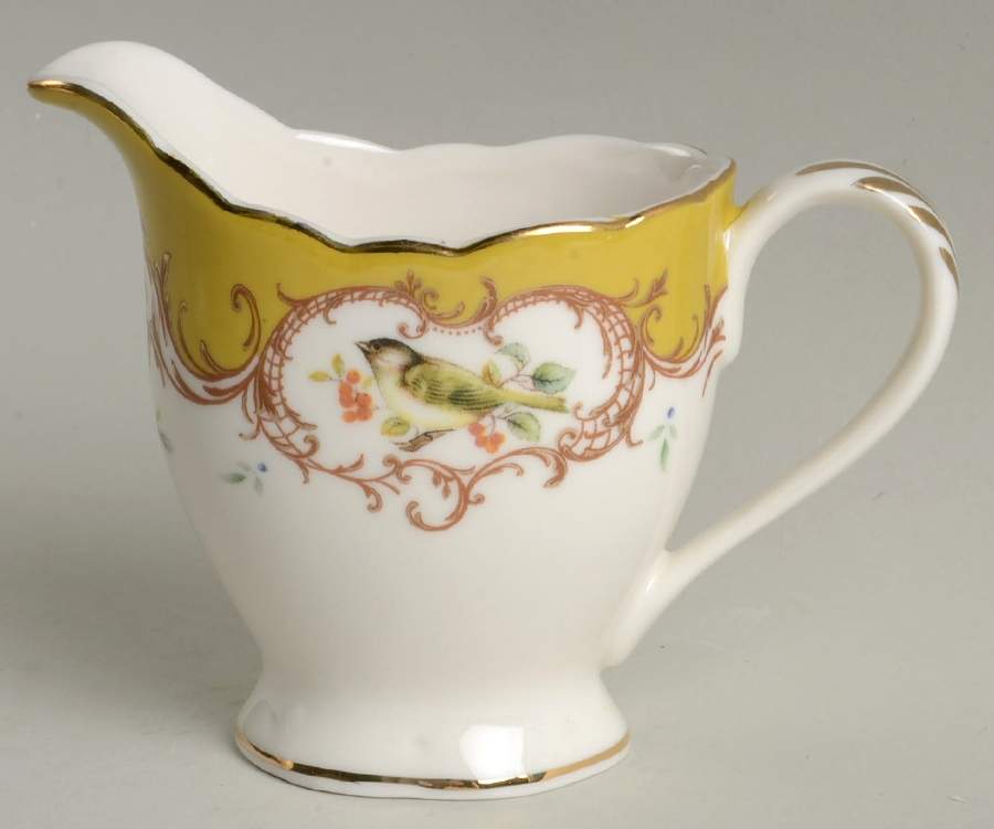 Birds Yellow Creamer by Grace's Teaware-1
