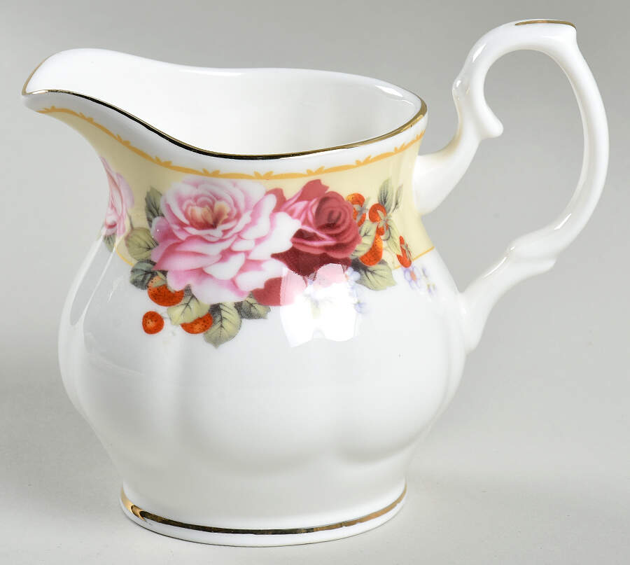 Peony and Strawberry Cream Creamer by Gracie Bone China-1