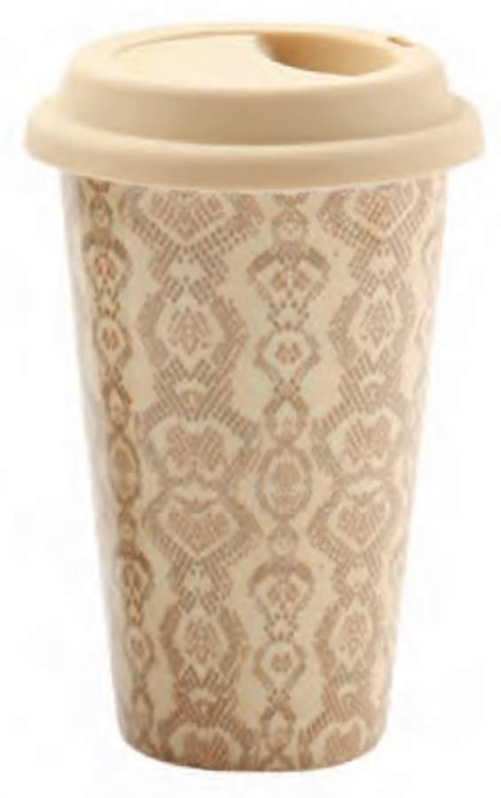 Ashanti Damask Travel Tumbler & Silicone/Plastic Lid by Gibson Designs-1