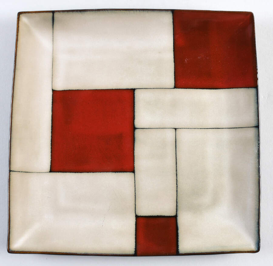 Azeal Taupe Square Dinner Plate by Gibson Designs-1