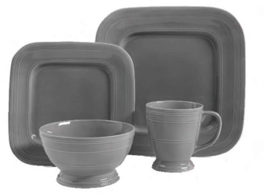 Barberware Grey (Square) Square Dinner Plate by Gibson Designs-1