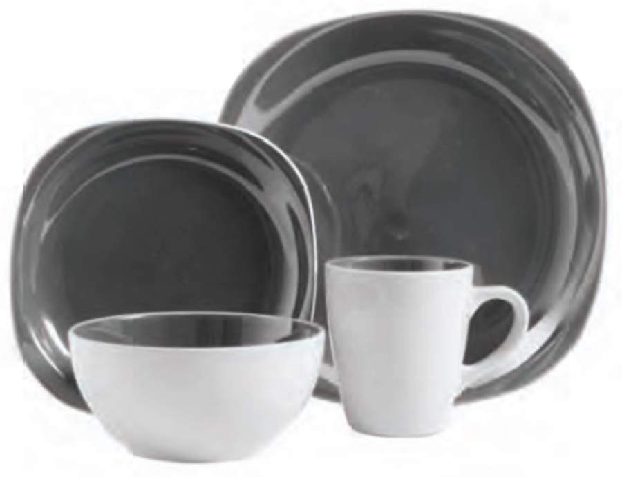 Chicstone Gray Square Dinner Plate by Gibson Designs-1