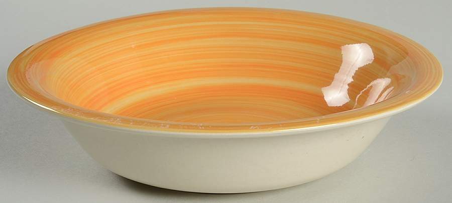 Color Vibes (Off White Body) Soup/Cereal Bowl by Gibson Designs-1