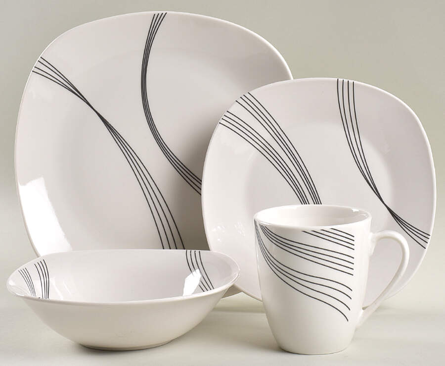 Curvations 4 Piece Place Setting by Gibson Designs-1