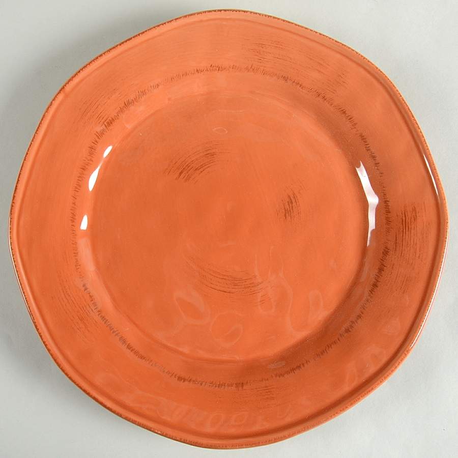 Hammered Shades Persimmon Dinner Plate by Gibson Designs-1