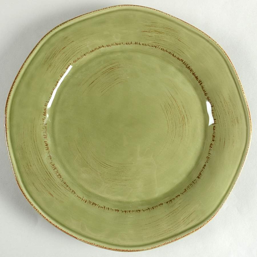Hammered Shades Sage Green Dinner Plate by Gibson Designs-1