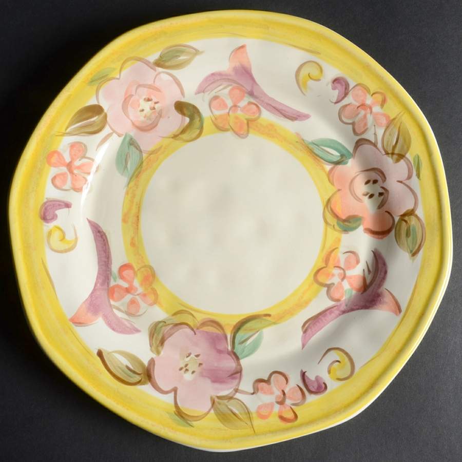 Hammered Shades Violet Floral Salad Plate by Gibson Designs-1