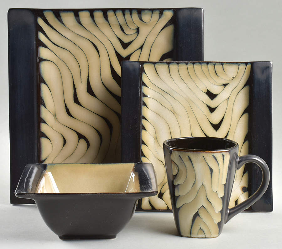 Marbe 4 Piece Place Setting by Gibson Designs-1