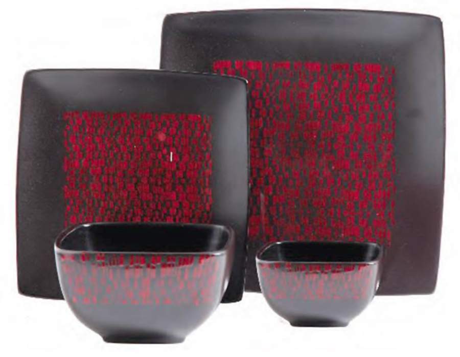 Modo Red Dinner Plate by Gibson Designs-1