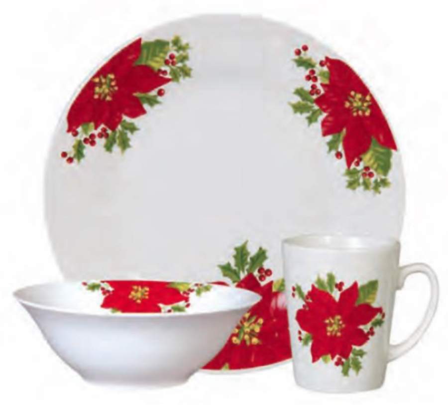 Noble Poinsettia Dinner Plate by Gibson Designs-1