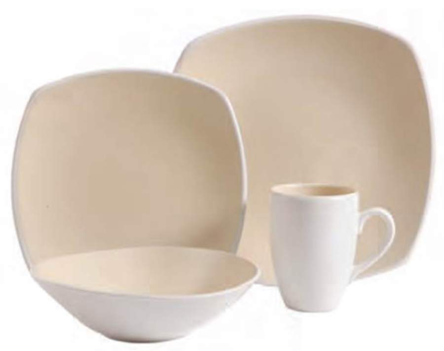 Novastone Cream Square Dinner Plate by Gibson Designs-1