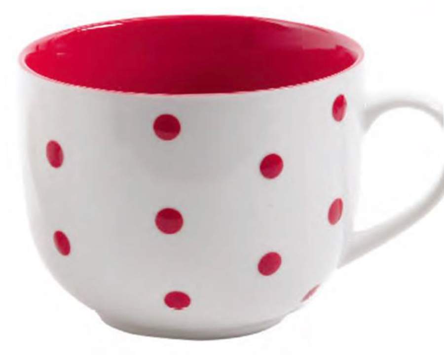 Polka Rossa Latte Mug by Gibson Designs-1
