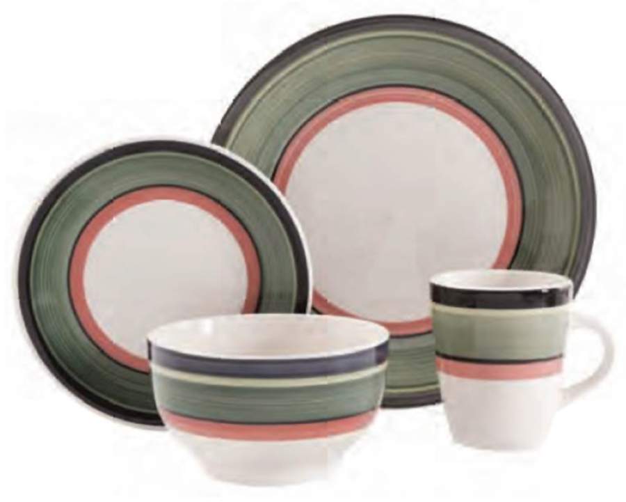 Santillana Green Dinner Plate by Gibson Designs-1