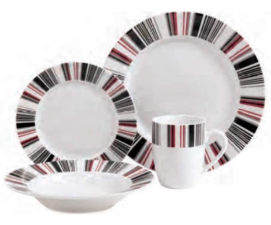 Visionary Stripes Dinner Plate by Gibson Designs-1