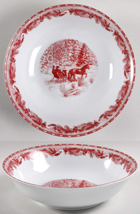 Winter Cottage (Winter Village) 9" Round Serving Bowl by Gibson Designs-1