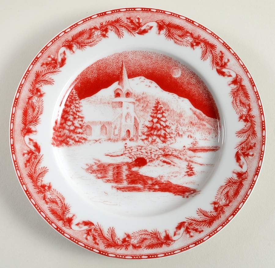 Winter Cottage (Winter Village) Salad Plate by Gibson Designs-1