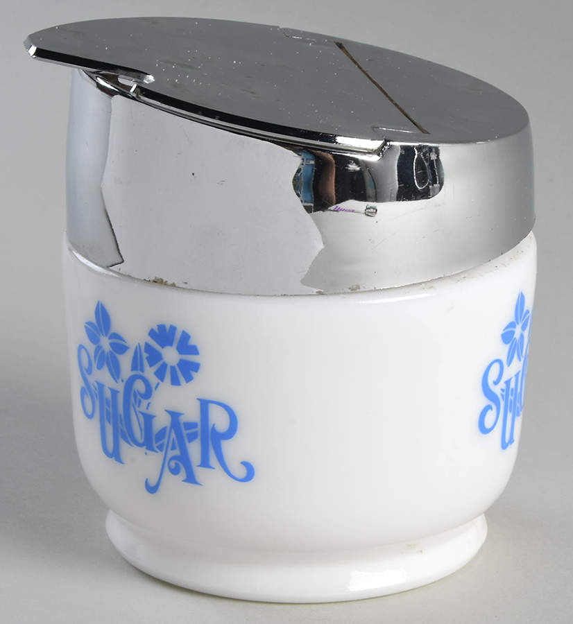 Delft Flower Sugar Bowl & Lid by Gemco-1
