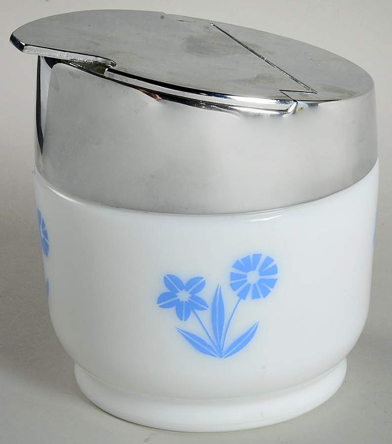 Delft Flower Sugar Bowl & Metal Lid by Gemco-1